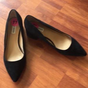 Black Suede Like Short Heels